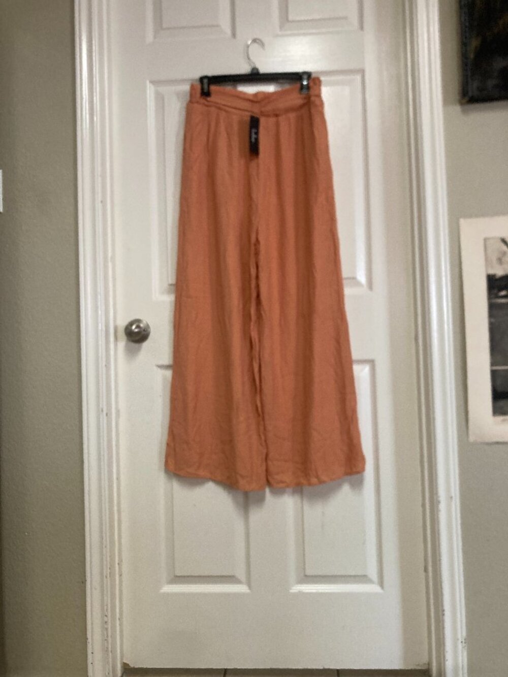 Lulus Orange Wide Leg Casual Pants size large Women's